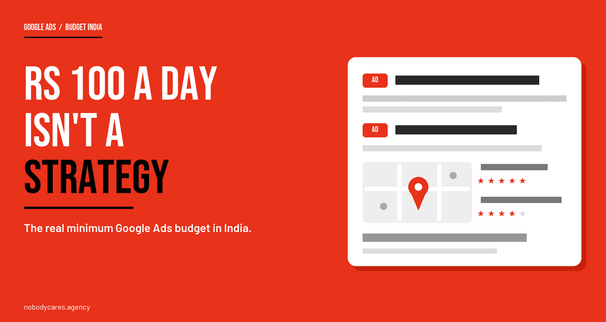 What is the minimum Google Ads budget that actually works in India, by monthly spend tier.